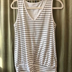 Striped Sleeveless V-Neck Top